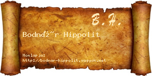 Bodnár Hippolit névjegykártya